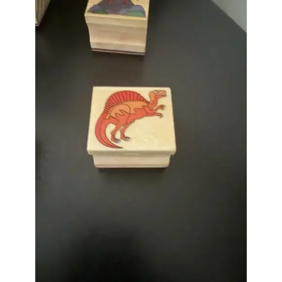 Lot Of Wooden Rubber Ink Stamp Set Dinosaur Scrapbook Arts And Crafts Kids 226 - Picture 7 of 13